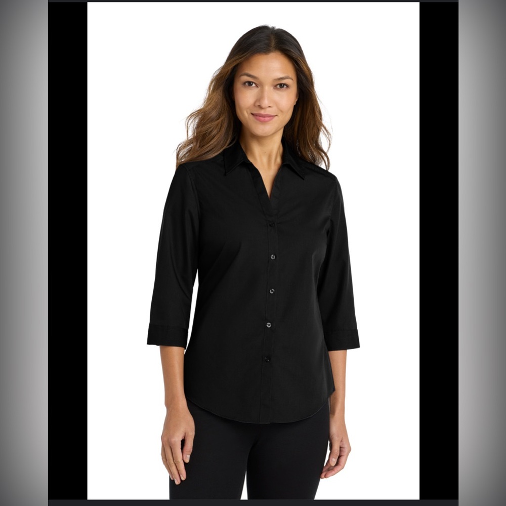 5 for $25! George Black 3/4 Sleeve Button Down Shirt Size 2X 18/20W